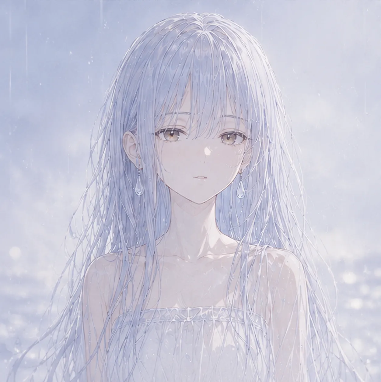 Ameyouri — 雨の中に立つポートレート